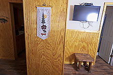 Cabin's TV and DVD area. Satellite TV provided.