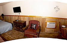 Overview "stitched" picture of the cabin's main areas